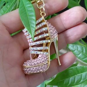 Bling Rhinestone High Heel Keychain